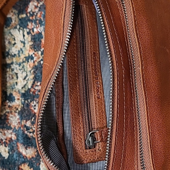 Spikes & Sparrow Sling Bag Leather Crossbody Waist Cognac Belt Pouch - Picture 5 of 6